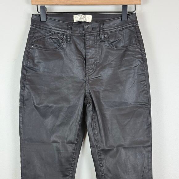 We The Free People Spellbound Coated Bootcut Jeans Women 26 Black Boho Revolve - Picture 2 of 9